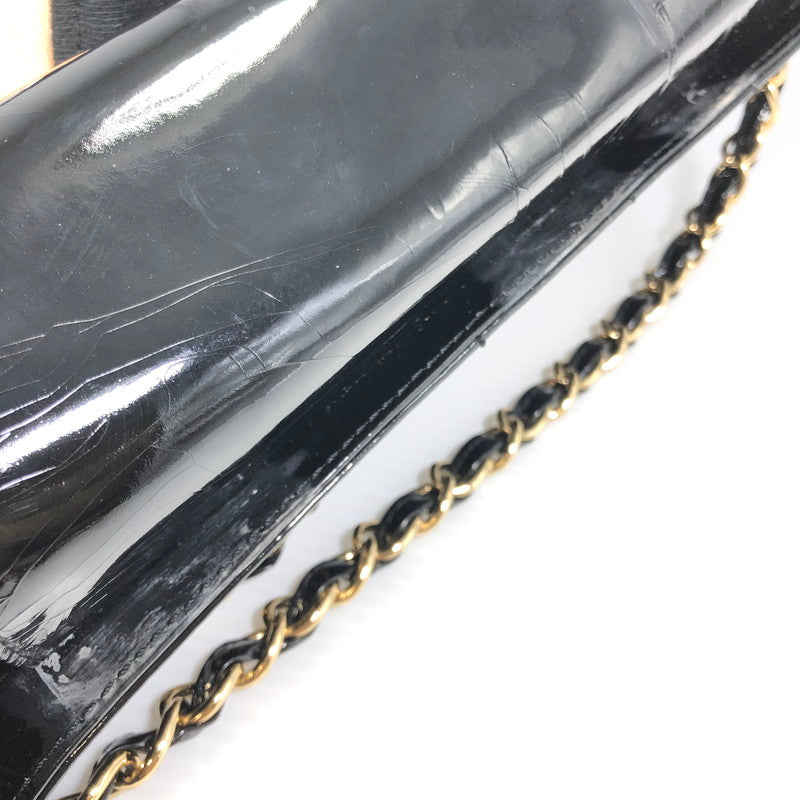 【現状渡し品】【レディース】 CHANEL シャネル CHOCOLATE BAR PATENT CHAIN TOTE BAG BLACK チョコレートバー パテント チェーン トートバッグ カバン 180-261028-rt-10-tagh カラー：ブラック 万代Net店