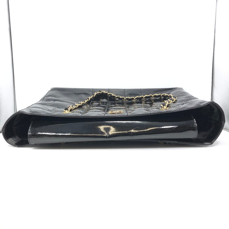 【現状渡し品】【レディース】 CHANEL シャネル CHOCOLATE BAR PATENT CHAIN TOTE BAG BLACK チョコレートバー パテント チェーン トートバッグ カバン 180-261028-rt-10-tagh カラー：ブラック 万代Net店