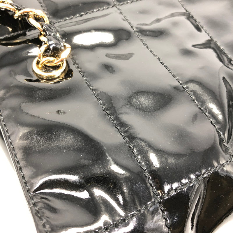 【現状渡し品】【レディース】 CHANEL シャネル CHOCOLATE BAR PATENT CHAIN TOTE BAG BLACK チョコレートバー パテント チェーン トートバッグ カバン 180-261028-rt-10-tagh カラー：ブラック 万代Net店