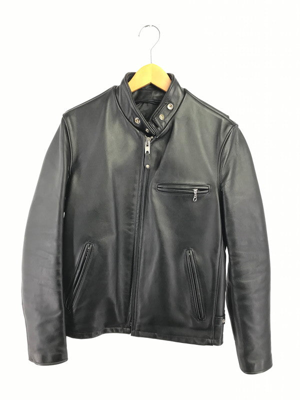 【中古品】【メンズ】 SCHOTT ショット STAND COLLAR SINGLE RIDERS JACKET 6061 シングル ライダースジャケット アウター 145-261011-na-35-tagh サイズ：36 カラー：ブラック 万代Net店