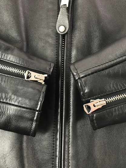 【中古品】【メンズ】 SCHOTT ショット STAND COLLAR SINGLE RIDERS JACKET 6061 シングル ライダースジャケット アウター 145-261011-na-35-tagh サイズ：36 カラー：ブラック 万代Net店