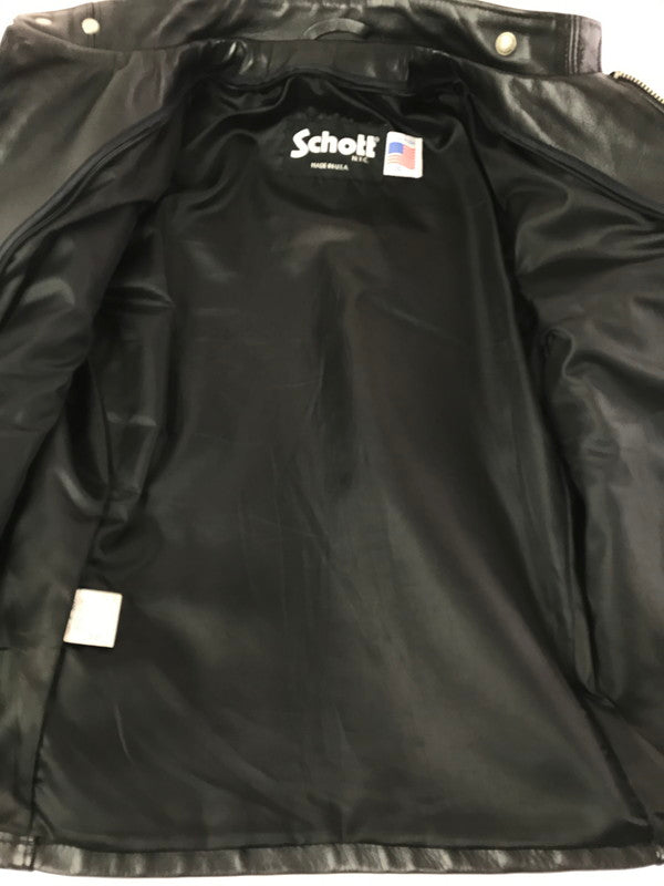 【中古品】【メンズ】 SCHOTT ショット STAND COLLAR SINGLE RIDERS JACKET 6061 シングル ライダースジャケット アウター 145-261011-na-35-tagh サイズ：36 カラー：ブラック 万代Net店
