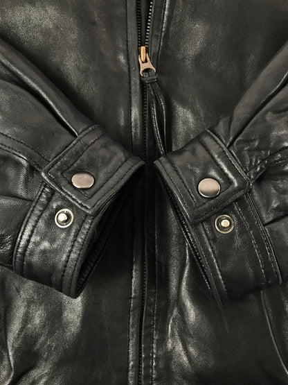 【中古品】【メンズ】 BARACUTA バラクータ ZIP UP LEATHER JACKET ジップアップ レザージャケット アウター 146-261011-na-36-tagh サイズ：L カラー：ブラック 万代Net店
