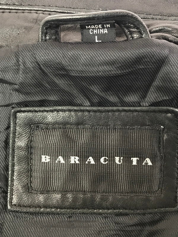 【中古品】【メンズ】 BARACUTA バラクータ ZIP UP LEATHER JACKET ジップアップ レザージャケット アウター 146-261011-na-36-tagh サイズ：L カラー：ブラック 万代Net店