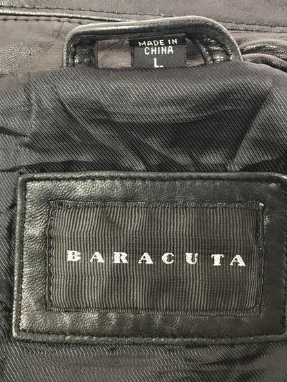 【中古品】【メンズ】 BARACUTA バラクータ ZIP UP LEATHER JACKET ジップアップ レザージャケット アウター 146-261011-na-36-tagh サイズ：L カラー：ブラック 万代Net店