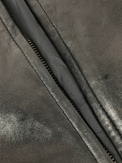 【中古品】【メンズ】 BARACUTA バラクータ ZIP UP LEATHER JACKET ジップアップ レザージャケット アウター 146-261011-na-36-tagh サイズ：L カラー：ブラック 万代Net店