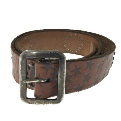 【現状渡し品】【メンズ】 HYSTERIC GLAMOUR ヒステリックグラマー× OLD STUD オールド スタッズ STUDDED LEATHER BELT スタッズ レザー ベルト 205-261016-rt-06-tagh カラー：ブラウン 万代Net店