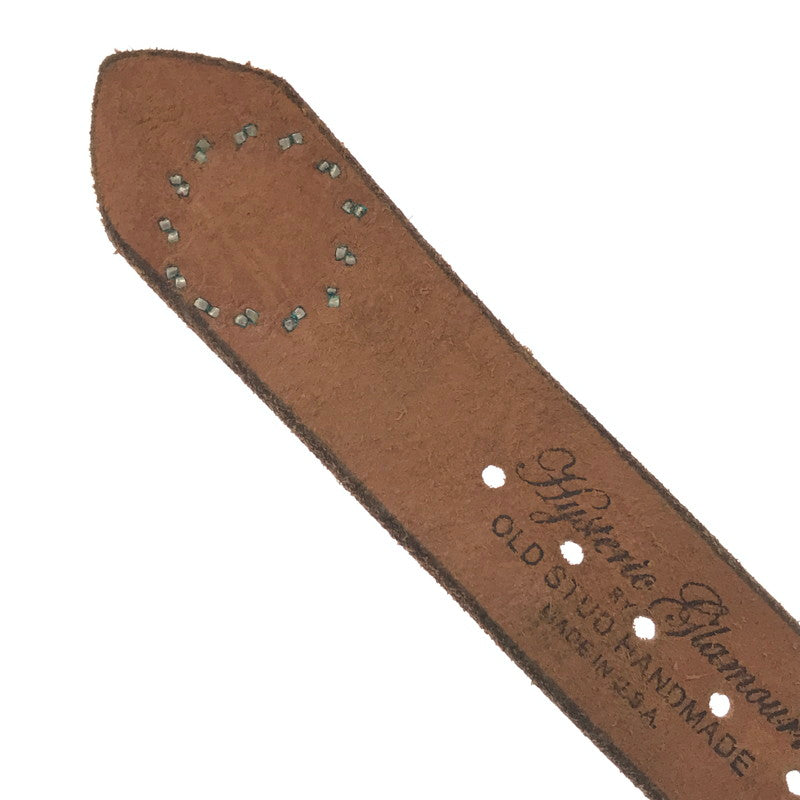 【現状渡し品】【メンズ】 HYSTERIC GLAMOUR ヒステリックグラマー× OLD STUD オールド スタッズ STUDDED LEATHER BELT スタッズ レザー ベルト 205-261016-rt-06-tagh カラー：ブラウン 万代Net店
