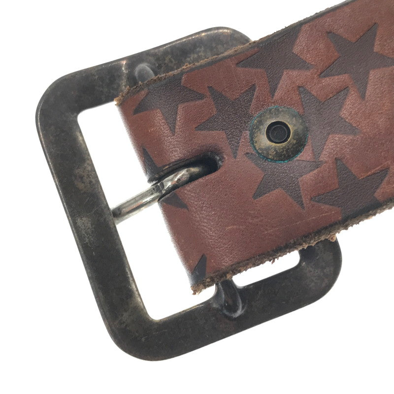 【現状渡し品】【メンズ】 HYSTERIC GLAMOUR ヒステリックグラマー× OLD STUD オールド スタッズ STUDDED LEATHER BELT スタッズ レザー ベルト 205-261016-rt-06-tagh カラー：ブラウン 万代Net店