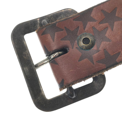 【現状渡し品】【メンズ】 HYSTERIC GLAMOUR ヒステリックグラマー× OLD STUD オールド スタッズ STUDDED LEATHER BELT スタッズ レザー ベルト 205-261016-rt-06-tagh カラー：ブラウン 万代Net店