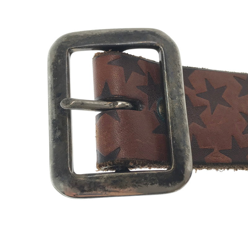 【現状渡し品】【メンズ】 HYSTERIC GLAMOUR ヒステリックグラマー× OLD STUD オールド スタッズ STUDDED LEATHER BELT スタッズ レザー ベルト 205-261016-rt-06-tagh カラー：ブラウン 万代Net店