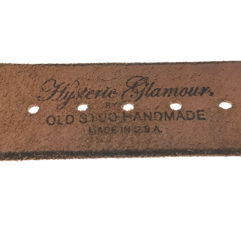 【現状渡し品】【メンズ】 HYSTERIC GLAMOUR ヒステリックグラマー× OLD STUD オールド スタッズ STUDDED LEATHER BELT スタッズ レザー ベルト 205-261016-rt-06-tagh カラー：ブラウン 万代Net店