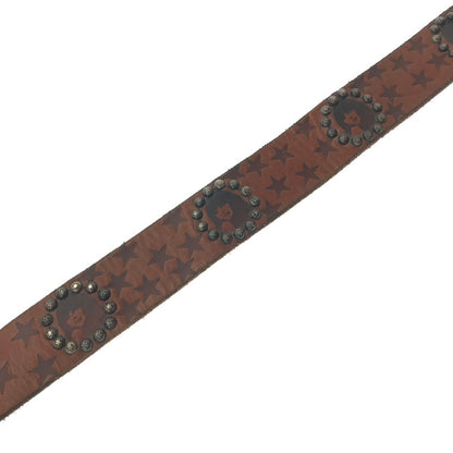 【現状渡し品】【メンズ】 HYSTERIC GLAMOUR ヒステリックグラマー× OLD STUD オールド スタッズ STUDDED LEATHER BELT スタッズ レザー ベルト 205-261016-rt-06-tagh カラー：ブラウン 万代Net店