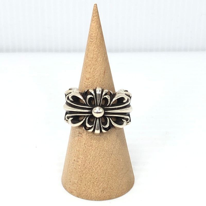 【中古品】【メンズ】 CHROME HEARTS クロムハーツ DOUBLE FLORAL CROSS RING 92 08刻印 ダブル フローラル クロス リング 指輪 アクセサリー 190-261028-rt-15-tagh カラー：シルバー 万代Net店