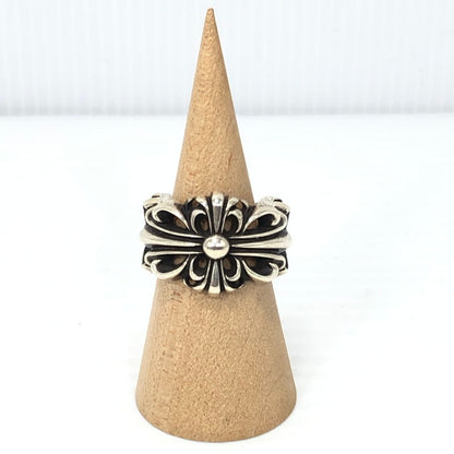 【中古品】【メンズ】 CHROME HEARTS クロムハーツ DOUBLE FLORAL CROSS RING 92 08刻印 ダブル フローラル クロス リング 指輪 アクセサリー 190-261028-rt-15-tagh カラー：シルバー 万代Net店