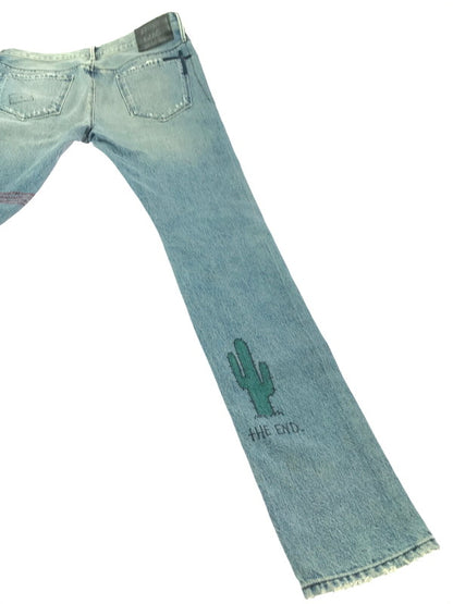 【中古品】【メンズ】 RTA アールティーエー×MAXFIELD マックスフィールド 18SS HAND-PAINTED SKINNY JEANS MS7921-2LTBLU ハンド ペイント スキニー ジーンズ デニムパンツ ボトムス 152-261020-na-22-tagh サイズ：30 カラー：インディゴ 万代Net店