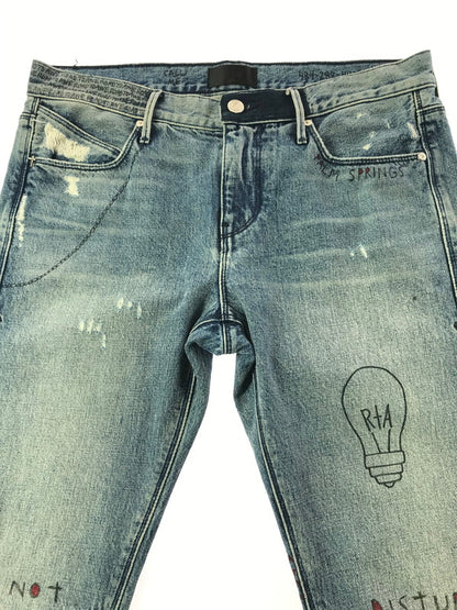 【中古品】【メンズ】 RTA アールティーエー×MAXFIELD マックスフィールド 18SS HAND-PAINTED SKINNY JEANS MS7921-2LTBLU ハンド ペイント スキニー ジーンズ デニムパンツ ボトムス 152-261020-na-22-tagh サイズ：30 カラー：インディゴ 万代Net店