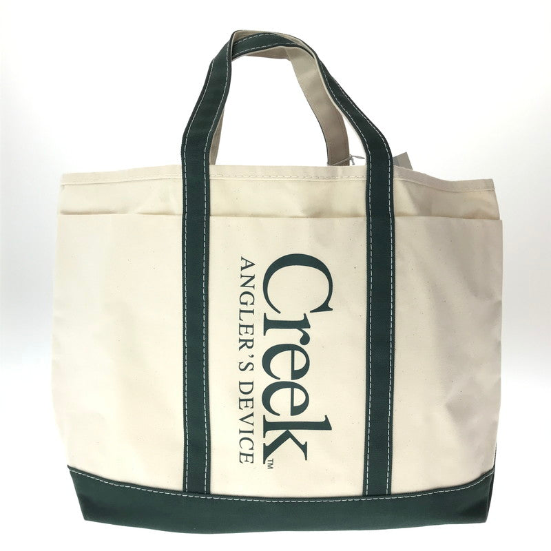 【中古美品】【メンズ】 THIS IS A(N) ディスイズアン×CREEK ANGLER'S DEVICE クリーク アングラーズ デバイス BASE FIELD TOTE ベース フィールド トートバッグ カバン 188-261014-na-27-tagh カラー：WHITE/FOREST GREEN 万代Net店