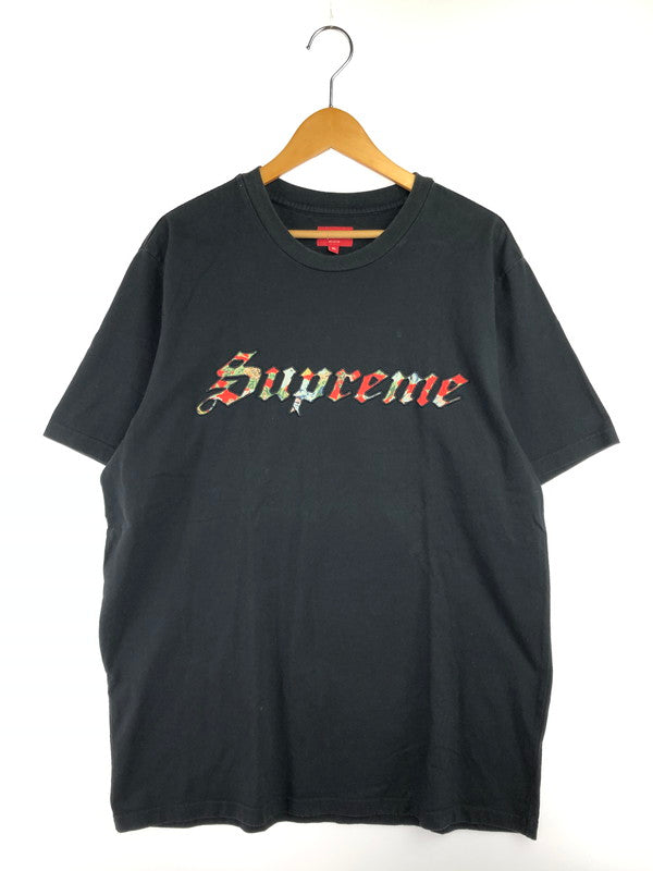 【中古品】【メンズ】 SUPREME シュプリーム 21SS FLORAL APPLIQUE S/S TOP 21年春夏 フローラル アップリケ 半袖 Tシャツ トップス 149-201023-ty-22-tagh サイズ：XL カラー：ブラック 万代Net店
