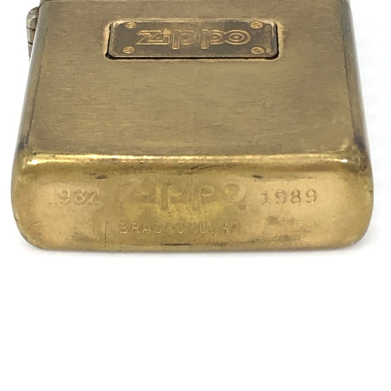 【中古品】【メンズ】 ZIPPO ジッポ BRASS OIL LIGHTER 1989年製 ブラス オイル ライター 喫煙具 206-261030-rt-15-tagh カラー：ゴールド 万代Net店