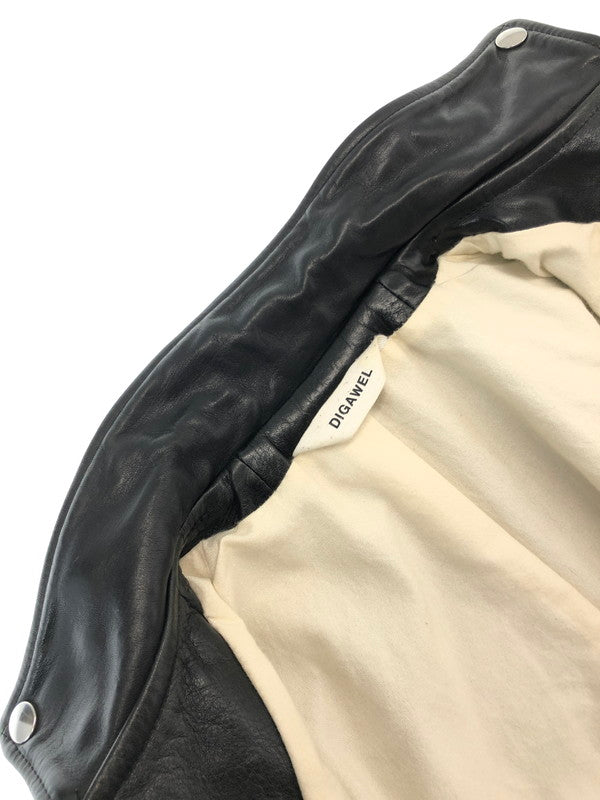 【現状渡し品】【メンズ】 DIGAWEL ディガウェル HORSE LEATHER DOUBLE RIDERS JACKET ホースレザー ダブル ライダース ジャケット アウター 140-261019-ty-01-tagh サイズ：2 カラー：ブラック 万代Net店