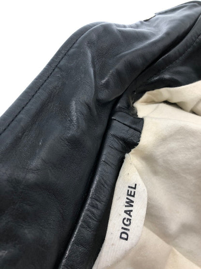 【現状渡し品】【メンズ】 DIGAWEL ディガウェル HORSE LEATHER DOUBLE RIDERS JACKET ホースレザー ダブル ライダース ジャケット アウター 140-261019-ty-01-tagh サイズ：2 カラー：ブラック 万代Net店
