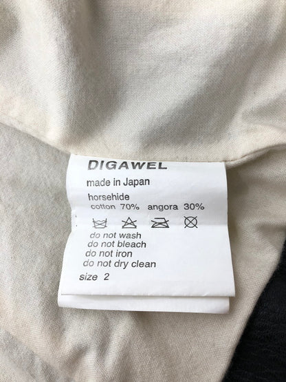 【現状渡し品】【メンズ】 DIGAWEL ディガウェル HORSE LEATHER DOUBLE RIDERS JACKET ホースレザー ダブル ライダース ジャケット アウター 140-261019-ty-01-tagh サイズ：2 カラー：ブラック 万代Net店