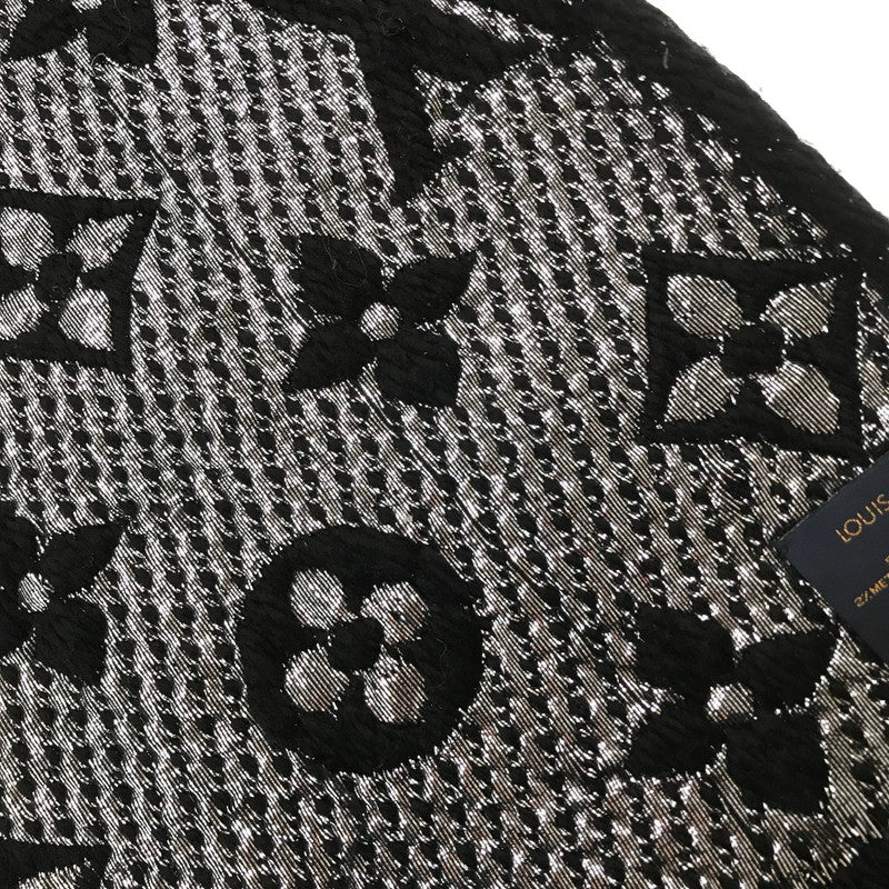【中古品】【レディース】 LOUIS VUITTON ルイ・ヴィトン ECHARPE LOGOMANIA SHINE NOIR M75833 エシャルプ・ロゴマニア シャイン ノワール マフラー アクセサリー 179-261016-rt-01-tagh カラー：ブラック 万代Net店