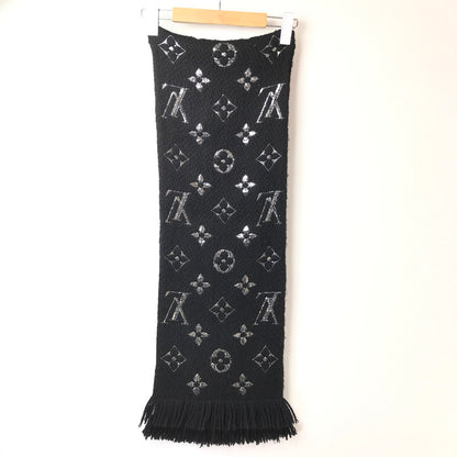 【中古品】【レディース】 LOUIS VUITTON ルイ・ヴィトン ECHARPE LOGOMANIA SHINE NOIR M75833 エシャルプ・ロゴマニア シャイン ノワール マフラー アクセサリー 179-261016-rt-01-tagh カラー：ブラック 万代Net店