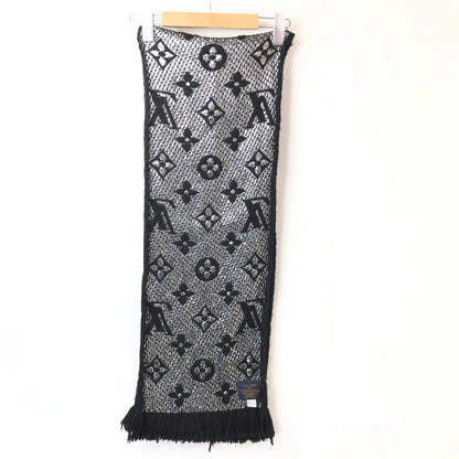【中古品】【レディース】 LOUIS VUITTON ルイ・ヴィトン ECHARPE LOGOMANIA SHINE NOIR M75833 エシャルプ・ロゴマニア シャイン ノワール マフラー アクセサリー 179-261016-rt-01-tagh カラー：ブラック 万代Net店