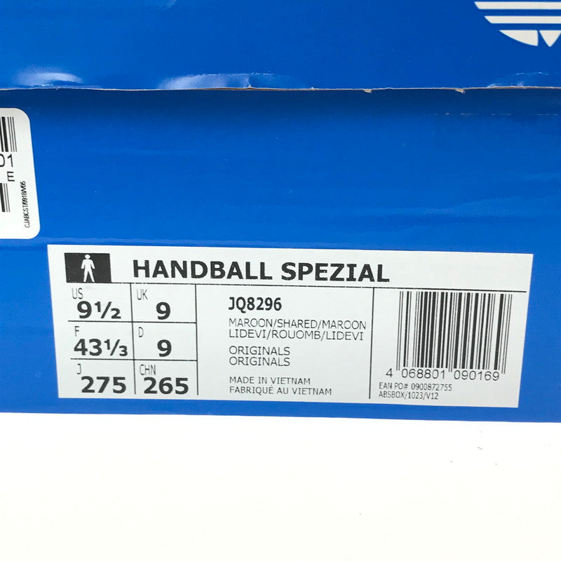 【中古品】【メンズ】 ADIDAS アディダス HANDBALL SPEZIAL JQ8296 ハンドボール スペツィアル スニーカー 靴 161-261013-na-04-tagh サイズ：27.5cm US 9 1/2 カラー：MAROON/SHADOW RED 万代Net店