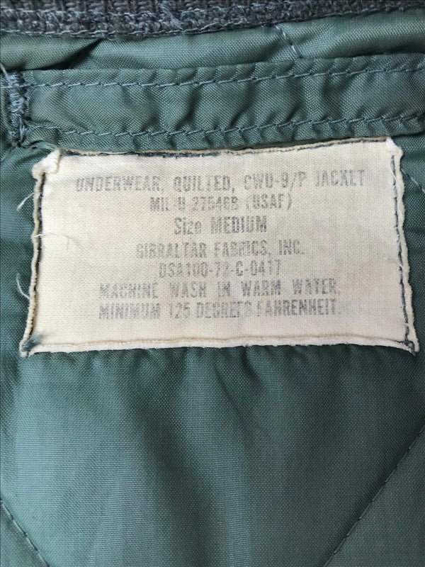 【現状渡し品】【メンズ】 USAF アメリカ空軍 QUILTING JACKET CWU-9P キルティングジャケット アウター 146-261025-na-08-tagh サイズ：M カラー：グリーン 万代Net店