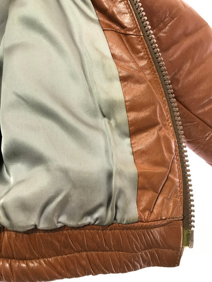 【中古品】【メンズ】 SCHOTT ショット USA製 80'S LEATHER JACKET 80年代 レザー 中綿ジャケット アウター 145-261019-na-20-tagh サイズ：38 カラー：ブラウン 万代Net店