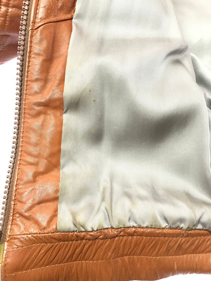 【中古品】【メンズ】 SCHOTT ショット USA製 80'S LEATHER JACKET 80年代 レザー 中綿ジャケット アウター 145-261019-na-20-tagh サイズ：38 カラー：ブラウン 万代Net店