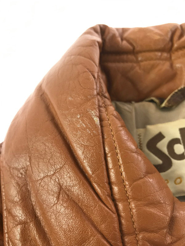 【中古品】【メンズ】 SCHOTT ショット USA製 80'S LEATHER JACKET 80年代 レザー 中綿ジャケット アウター 145-261019-na-20-tagh サイズ：38 カラー：ブラウン 万代Net店