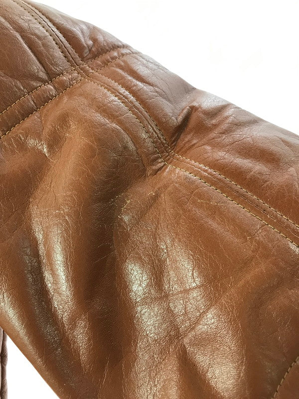 【中古品】【メンズ】 SCHOTT ショット USA製 80'S LEATHER JACKET 80年代 レザー 中綿ジャケット アウター 145-261019-na-20-tagh サイズ：38 カラー：ブラウン 万代Net店