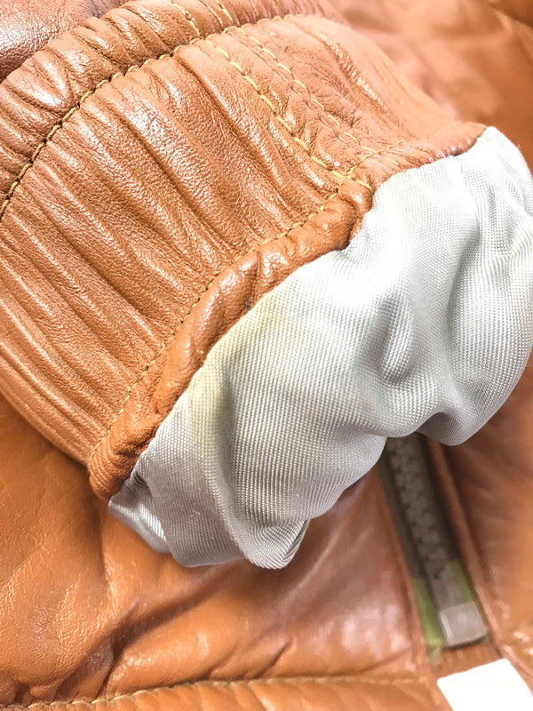 【中古品】【メンズ】 SCHOTT ショット USA製 80'S LEATHER JACKET 80年代 レザー 中綿ジャケット アウター 145-261019-na-20-tagh サイズ：38 カラー：ブラウン 万代Net店