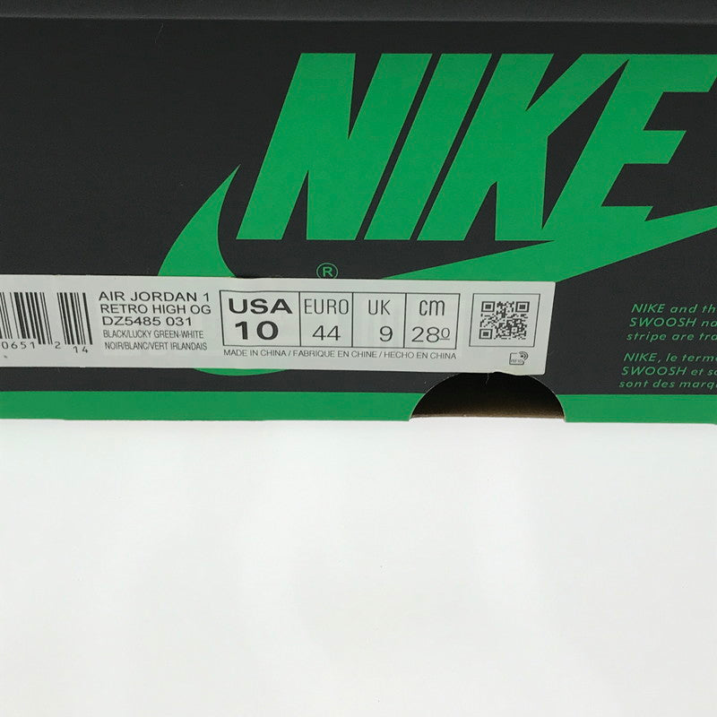 【中古品】【メンズ】 NIKE ナイキ AIR JORADN 1 RETRO HIGH OG DZ5485-031 エア ジョーダン 1 レトロ ハイ スニーカー 靴 160-261013-na-19-tagh サイズ：28cm US 10 カラー：BLACK/LUCKY GREEN-WHITE 万代Net店
