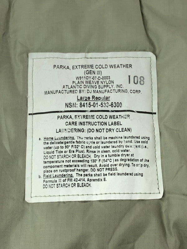 【現状渡し品】【メンズ】 U.S.ARMY アメリカ軍 ECWCS GEN III LEVEL 7 JACKET 8415-01-533-6300 07年製 レベル7 ジャケット アウター 146-261024-na-09-tagh サイズ：L カラー：グレー系 万代Net店