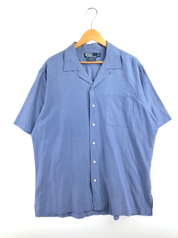 【中古品】【メンズ】 POLO RALPH LAUREN ポロ・ラルフローレン 90'S S/S CALDWELL OPEN COLLAR SHIRT 90年代 コールドウェル オープンカラー シャツ 半袖シャツ 146-261020-na-16-tagh サイズ：L カラー：ブルー 万代Net店