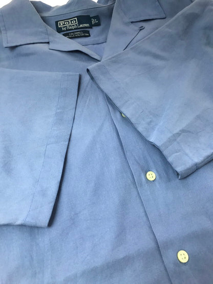 【中古品】【メンズ】 POLO RALPH LAUREN ポロ・ラルフローレン 90'S S/S CALDWELL OPEN COLLAR SHIRT 90年代 コールドウェル オープンカラー シャツ 半袖シャツ 146-261020-na-16-tagh サイズ：L カラー：ブルー 万代Net店