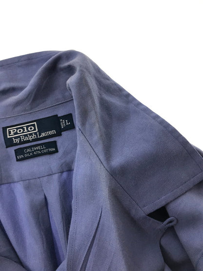 【中古品】【メンズ】 POLO RALPH LAUREN ポロ・ラルフローレン 90'S S/S CALDWELL OPEN COLLAR SHIRT 90年代 コールドウェル オープンカラー シャツ 半袖シャツ 146-261020-na-16-tagh サイズ：L カラー：ブルー 万代Net店