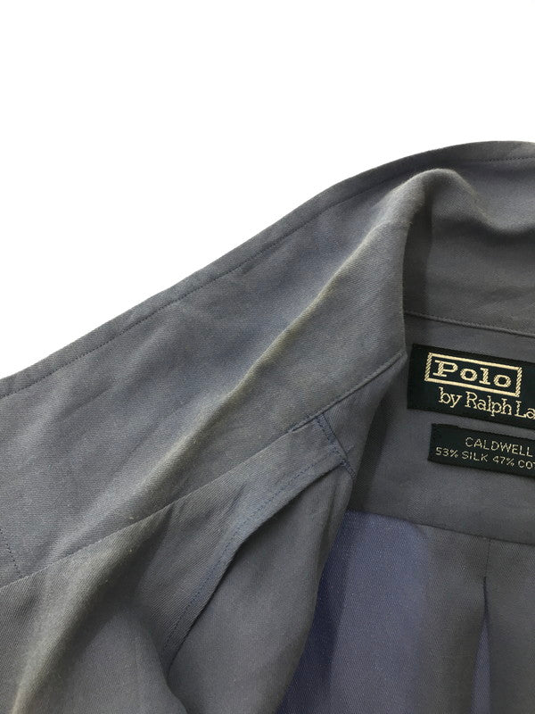 【中古品】【メンズ】 POLO RALPH LAUREN ポロ・ラルフローレン 90'S S/S CALDWELL OPEN COLLAR SHIRT 90年代 コールドウェル オープンカラー シャツ 半袖シャツ 146-261020-na-16-tagh サイズ：L カラー：ブルー 万代Net店
