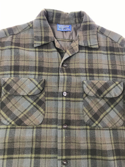【中古品】【メンズ】 PENDLETON ペンドルトン 50'S L/S WOOL BOARD SHIRT 1950年代 長袖 ウール ボード シャツ 146-261017-ty-17-tagh サイズ：M カラー：カーキ/ブラウン 万代Net店