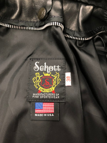 【中古品】【メンズ】 SCHOTT ショット USA COWHIDE A-2 BOMBER JACKET 7010 USA製 カウハイド A-2 ボンバージャケット アウター 145-261019-ty-03-tagh サイズ：38 カラー：ブラック 万代Net店