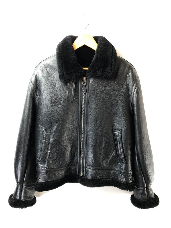 【現状渡し品】【メンズ】 US MILITARY GARMENT ユーエス ミリタリー ガーメント B-3 MOUTON FLIGHT JACKET ムートン フライト ジャケット アウター 147-261019-ty-02-tagh サイズ：M カラー：ブラック 万代Net店