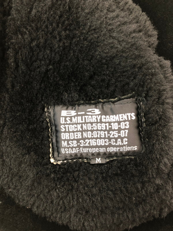 【現状渡し品】【メンズ】 US MILITARY GARMENT ユーエス ミリタリー ガーメント B-3 MOUTON FLIGHT JACKET ムートン フライト ジャケット アウター 147-261019-ty-02-tagh サイズ：M カラー：ブラック 万代Net店