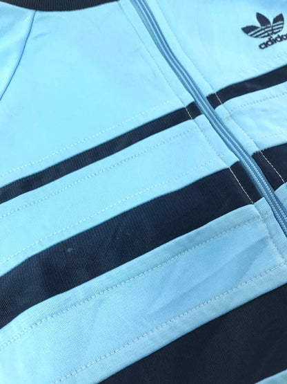 【現状渡し品】【メンズ】 ADIDAS アディダス 70'S UK BERGEN BANK TRACK JACKET 70年代 英国製 ベルゲン バンク トラック ジャケット アウター 146-261027-ty-15-tagh サイズ：174 カラー：ライトブルー 万代Net店