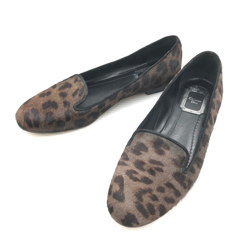 【中古品】【レディース】 CHRISTIAN DIOR クリスチャンディオール LEOPARD FLAT SHOES レオパード フラットシューズ 靴 167-261018-na-20-tagh サイズ：37 カラー：レオパード 万代Net店