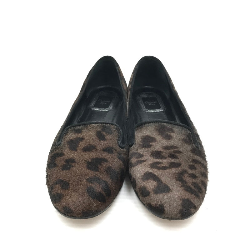 【中古品】【レディース】 CHRISTIAN DIOR クリスチャンディオール LEOPARD FLAT SHOES レオパード フラットシューズ 靴 167-261018-na-20-tagh サイズ：37 カラー：レオパード 万代Net店